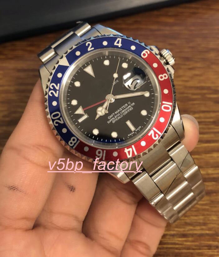 

Top High Quality BP Factory Asia 2813 movimento 40 millimetri GMT 116710 116710LN blu Red orologi meccanici automatici Mens Watch Watches, Gray