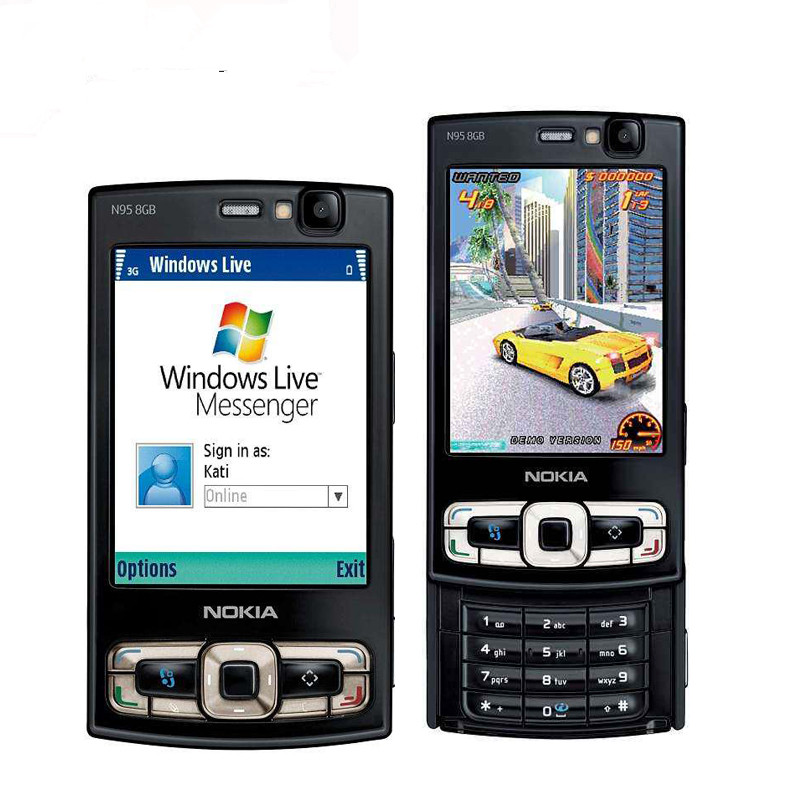 

Refurbished Original Nokia N95 8GB ROM 2.8 inch Screen 5.0MP Camera 3G WIFI GPS Bluetooth Phone, Black