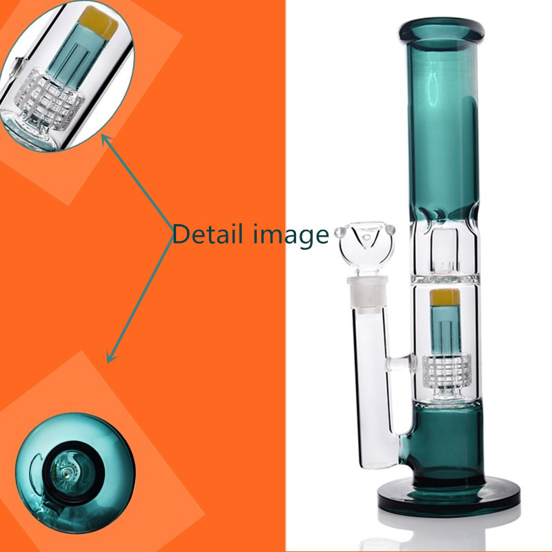 

12.9 Inch Glass Bong bent Style Tube Circulating filtration system Water Pipe With 14 mm Joint bowl