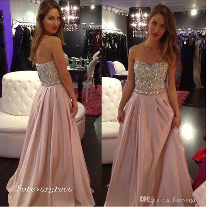 

2019 Exquisite Shinny Beaded Prom Dress Sweetheart Pink Chiffon A Line Pageant Party Gown Custom Made Plus Size, Light sky blue