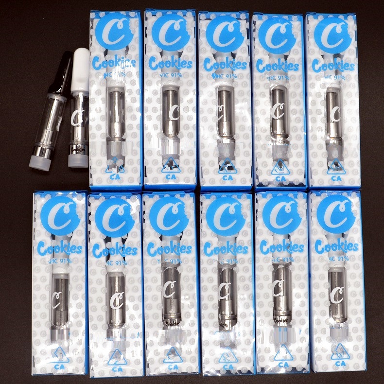 

Cookies Carts High Vape Cartridges Push Packing 1.0ml Empty Glass Tank 510