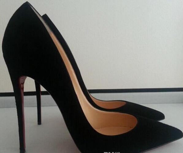 

Women High heels Shoes 8cm 10cm 12cm Red Bottom Nude Color Leather Point Toe Pumps Rubber Wedding Shoe