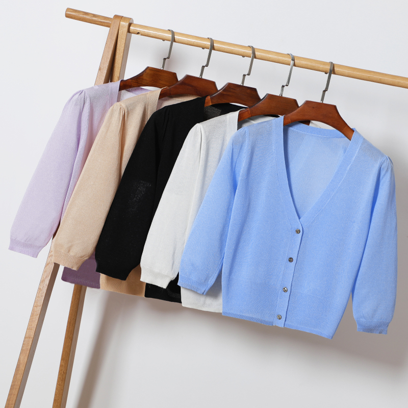 Knit Cardigan Size M-4XL Summer Women Knitting Short Sweaters Coats Female Knitted Thin Cardigans Outwear for Woman