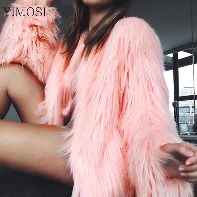 

Autumn Winter Faux Fur Jacket Coat 2019 Casual Solid Long Sleeve Outerwear Tops Plus Size Warm Women Faux Fur Coats, Rq01red