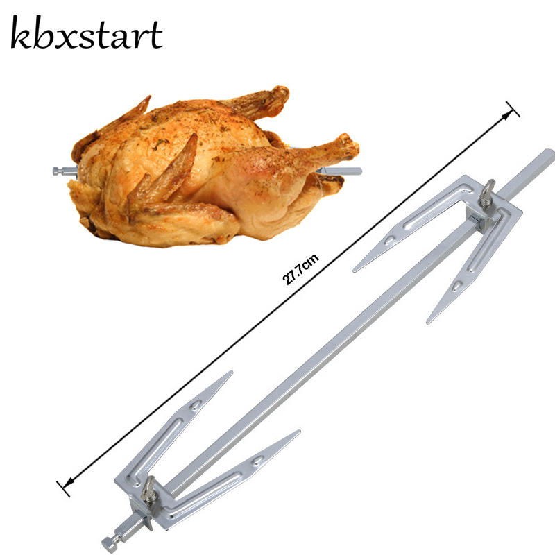 

Grilled Roast Chicken Fork Stainless Steel Rotisserie Parts Air Fryer Accessories Electric Rotating BBQ Grill Barbecue Skewers