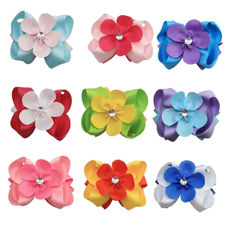 

9pcs 4 inch Headwear Princess bows Hair Clips Hairbands Hair Accessories Barrettes hairgrip Hairpin For girls gifts, White