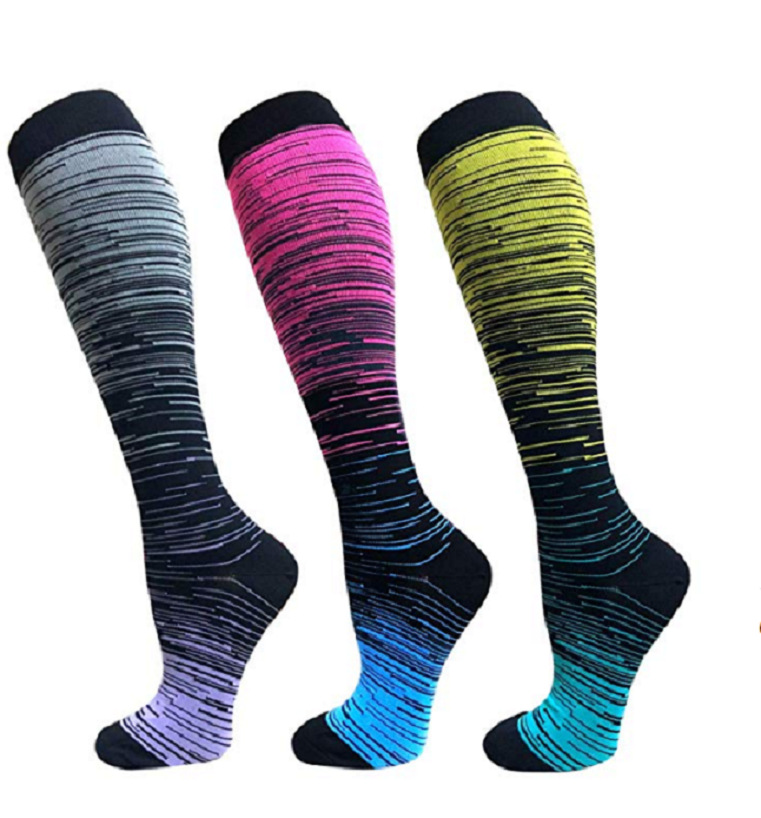 

Gradient Compression Socks Basketball Sock Long Knee Athletic Sport Socks Men Fashion Winter Socks Anti Fatigue Pain Leg Shaper GGA3046-1