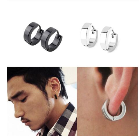 

New 1Pair Cool Punk Men's Stainless Steel Punk Earring Piercing Round Stud Earings Men Fashion Jewelry Ear Studs
