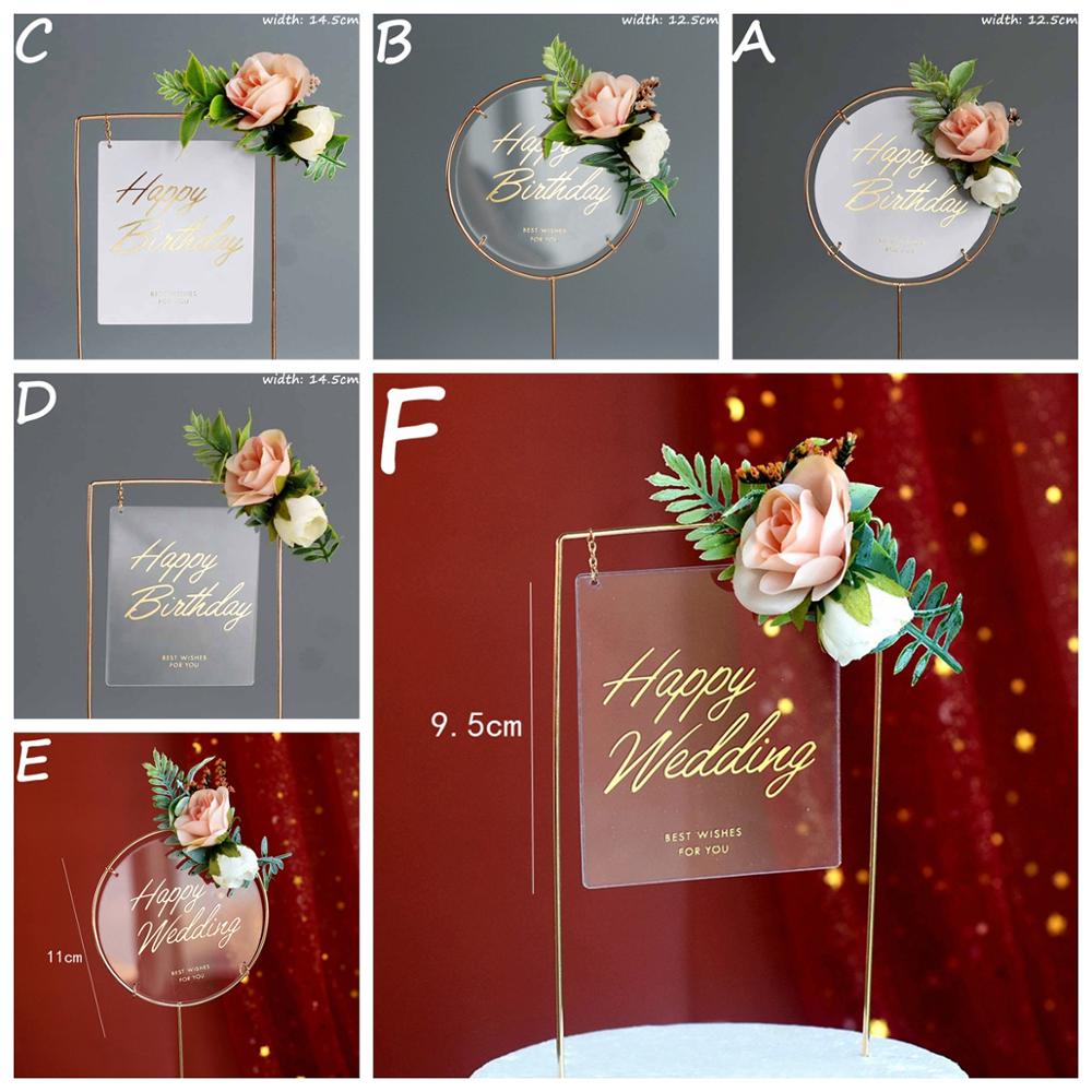 

Christmas Wedding Cake Decoration Artificial Flowers Birthday Party Acrylic Cake Decoration Card Table Baking Supplies