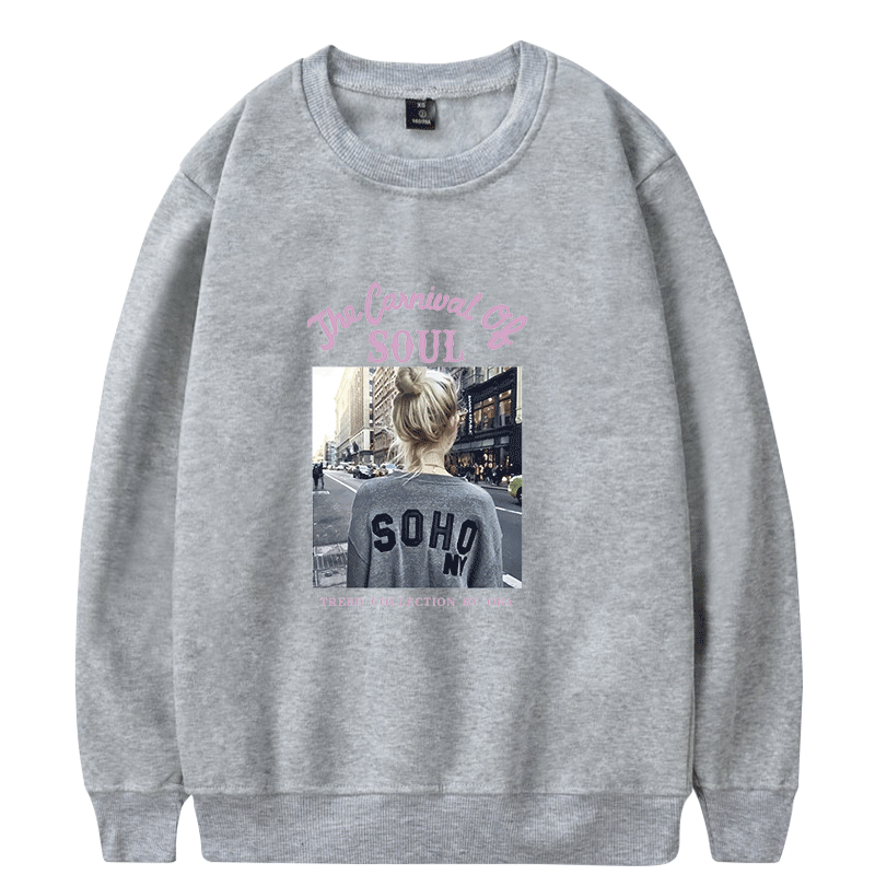 

Korean version Wild jumper Women Sweatshirt Hoodie Crewneck Casual High Street Fashion Sweatshirt Girl Top Autumn Winter Clothes, Black