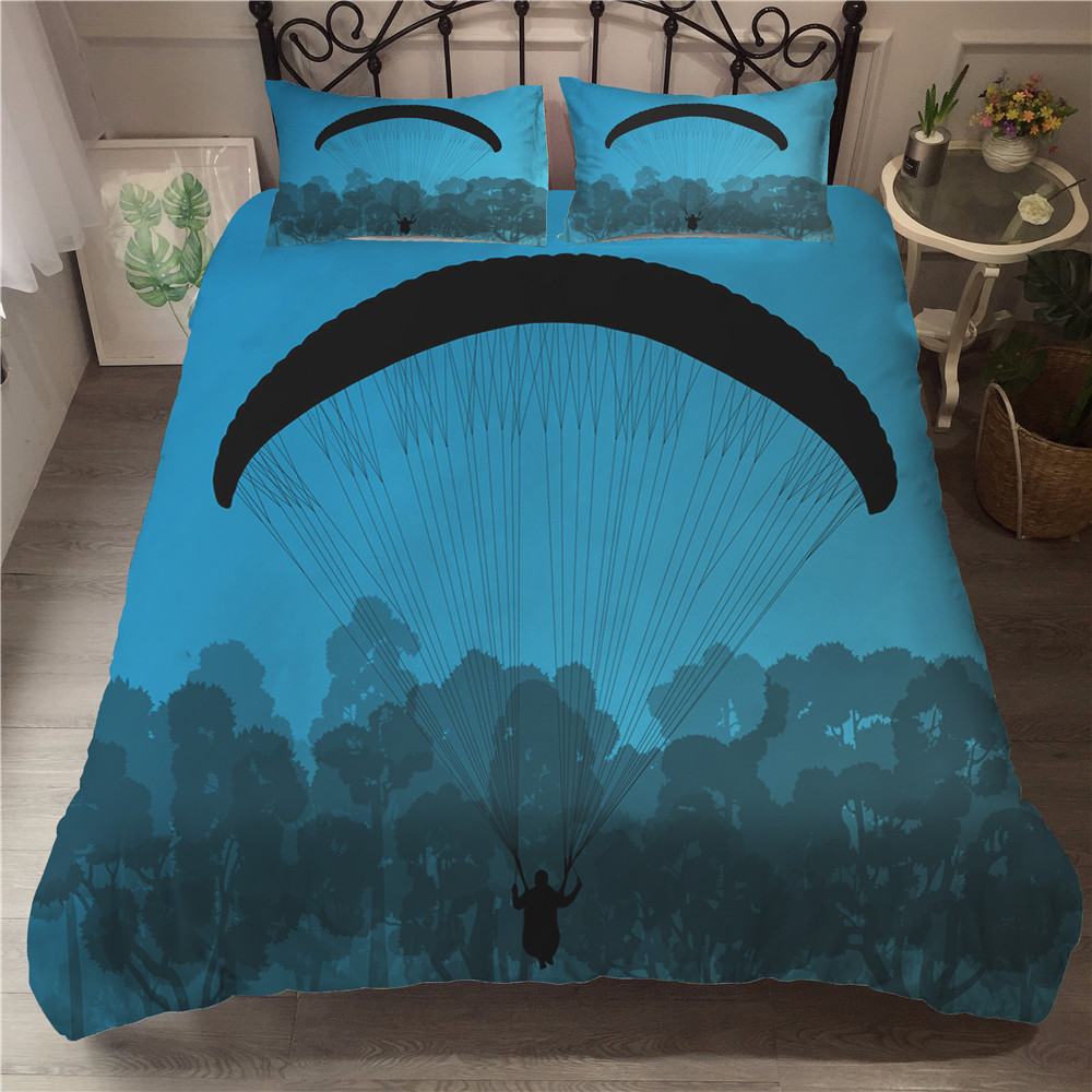 

Single Bedding Set Bed Linen Paragliding Printed Home Textiles Bedroom Bedding Comfortable Material Comforter
