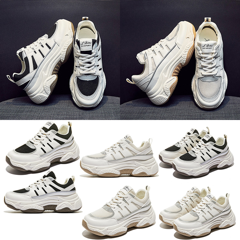 

casual trainer for women old dad shoes triple white black fashion breathable comfortable sport designer sneakers size 35-40, C2