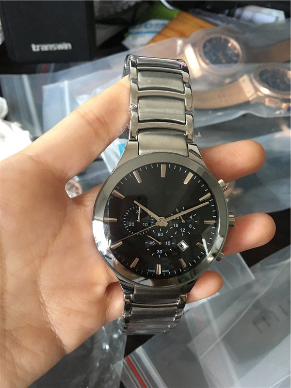 

New fashion man watch quartz movement luxury watch for man wrist watch quartz stopwatch stainless steel watches rd31, Black