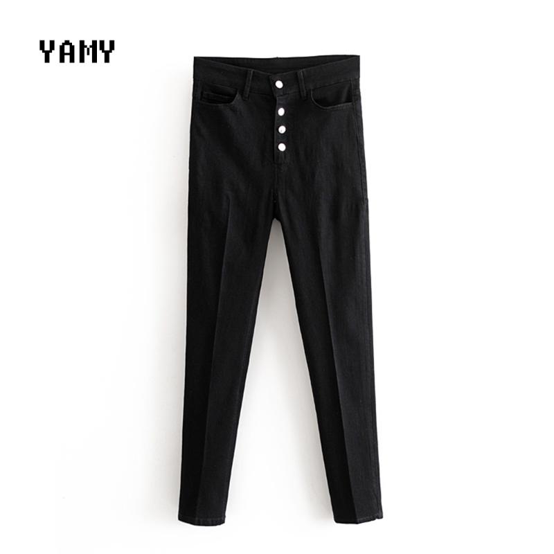 

New Womens high waist sexy Jeans Female Winter skinny Denim Pant Trousers with pockets Womens soften slim Jeans Pants black