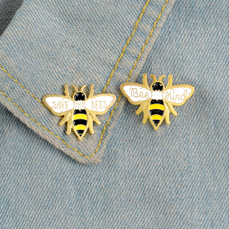 

Bee enamel pin cute cartoon insect badge brooches for women golden animal clothes backpack hat lapel pin jewelry gift to a friend