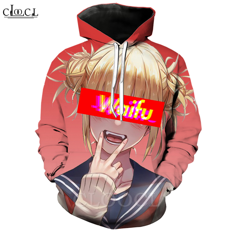 

new style sexy anime girl my hero academia ahegao manga hoodie men women 3d print himiko toga harajuku pullovers, Hoodie 1