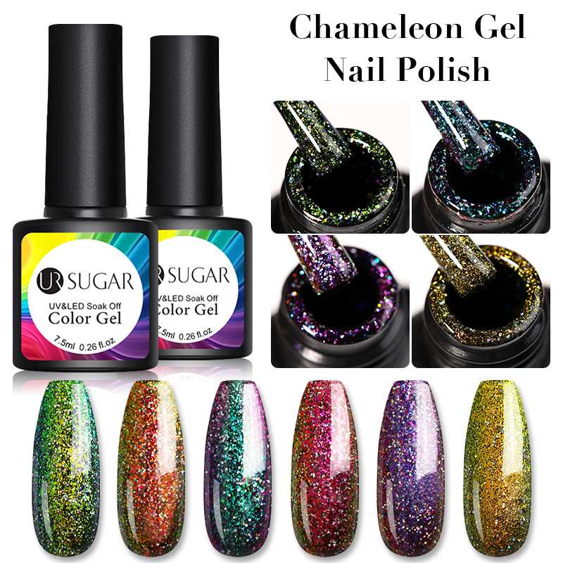 

UR SUGAR 7.5ml Gel Nail Polish Neon Chameleon Painting UV LED Base Top Coat Nail Gel For Art Manicures Varnishes DIY, Base coat