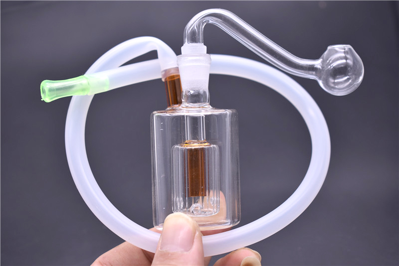

New Design Glass Water Pipes Bongs Pyrex Water Bongs with 10mm Joint small pot Bong Water Pipes Oil Rigs bubbler with bowl and hose