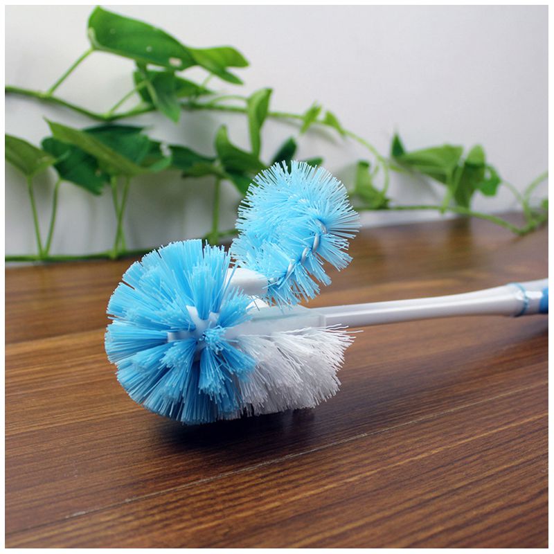 

1 PC Creative TPR+PVC Dual Use Bathroom Toilet Space Cleaning Toilet Brush Comfort Grip Handle With Hang-Up Feature Fights Mold, Green white