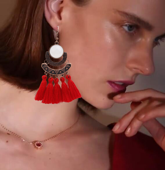 

Womens Fashion Bohemian Earrings Long Tassel Fringe Dangle Hook Earring Eardrop Ethnic Fashion Boho Girls Jewelry Gift XL0678