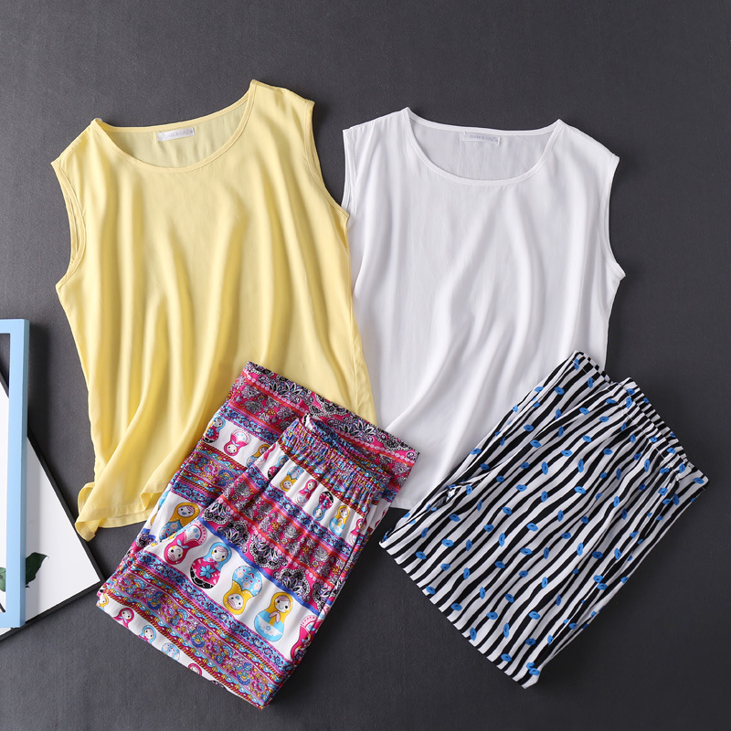 

Pajamas for Women Ethnic Pijama Set Summer Cotton Lingerie Pyjamas Women Sleepwear