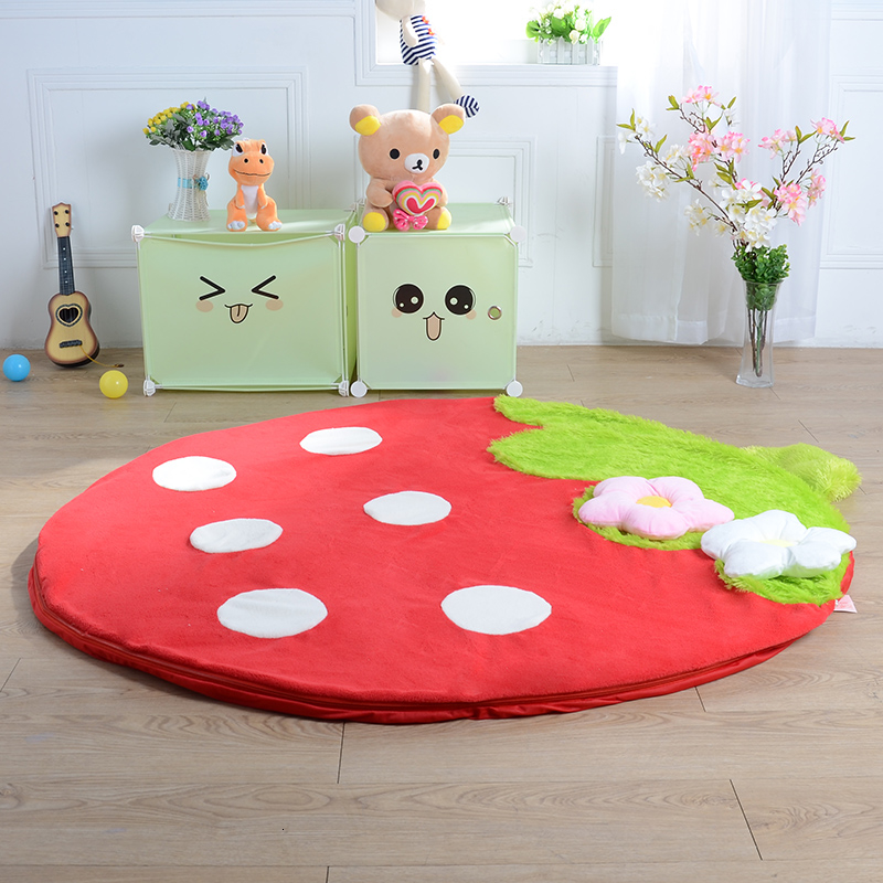 

Gules Strawberry Children Plush Carpet Small Sofa Carpet Can Wash And Wash Home Children Suit Group Close Land Pad, Pinkstrawberrymat