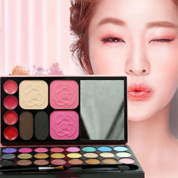 

33 color Blusher lipstick eye shadow combination pearl light matte Fashion eye shadow waterproof and non Halo dyeing color make up T9F0035, Multi