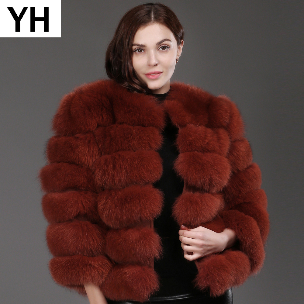 

New Style Fashion Women Genuine Real Fur Coat 100% Real Natural Fur Short Overcoat 2019 Good Quality Jacket, Army green
