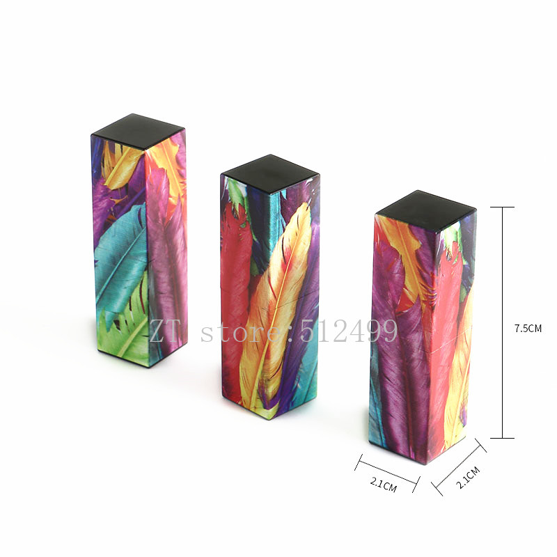 

12.1mm 10/30/50pcs Square Empty 3D Feather Lipstick Tube,DIY Refillable Plastic Lip Bottle,Cosmetic Shell Packaging Makeup