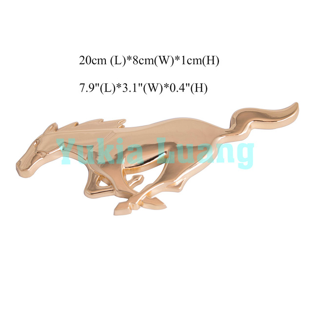 2020 8inch 3D Running Pony Horse Front Grille Emblem Sticker For