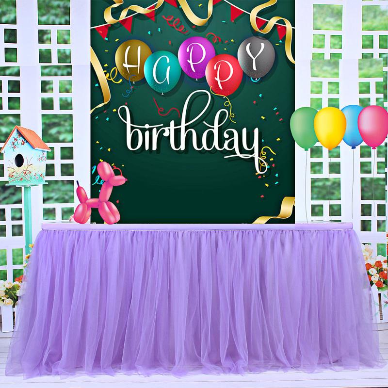

Table Skirt Tulle Tablecloth For Party Wedding Home Decoration Tableware Skirts Tutu Birthday Textile