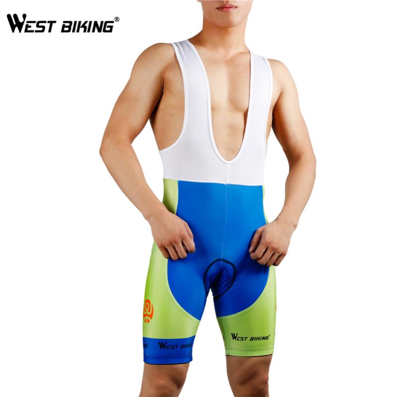 

WEST BIKING Bicycle 4D Gel Pad Bib Shorts Breathable Tights MTB Road Ropa Ciclismo Quick-drying High Elastic Cycling Bib Short, Green blue