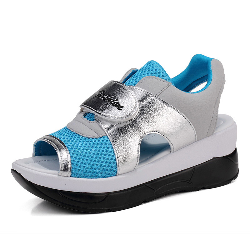 

Women's Summer New Fashion Fish Mouth Sandals Breathable Hollow Rocking Shoes Women 2020 Casual Wild Student Shoes, Black