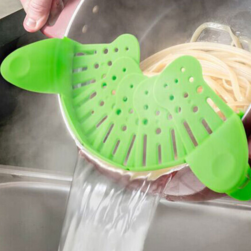 

Silicone Pot Funnel Strainer Water Filters Drainer Expandable Draining Sieve Drain Kitchen Tools Fruit Vegetable Wash Colander