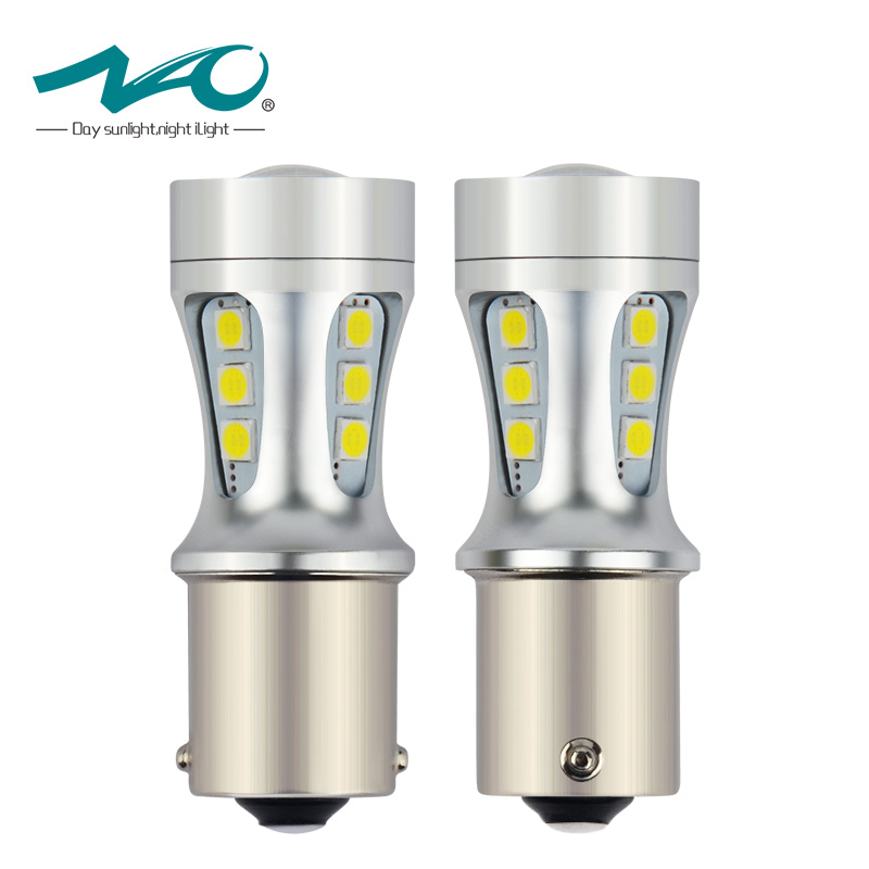 

NAO 2x 1156 LED BA15S P21W S25 18 led 3030 Chips 6000K White Red Yellow Brake Lights Reverse Lamp DRL Car Tail Bulb, As pic