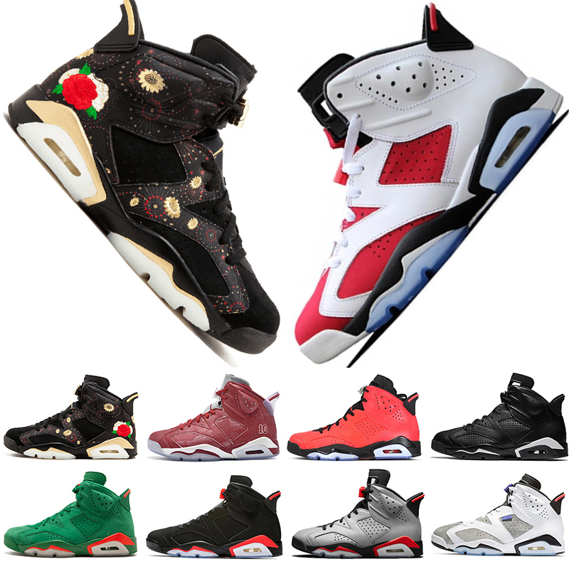 

2019 Bred VI 6 6s Mens Basketball Shoes Infrared 23 3M Reflective Tinker Gatorade Green Oreo Men Sports Sneakers Designer Trainers Size 7-13, #18 olympic