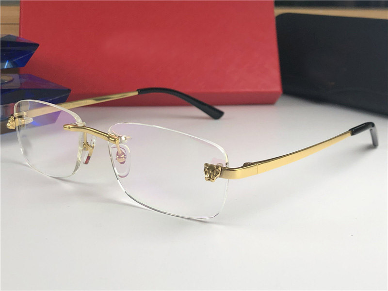 

new fashion design optical glasses and sunglasses 0039 square rimless frame transparent lens animal legs Vintage simple style