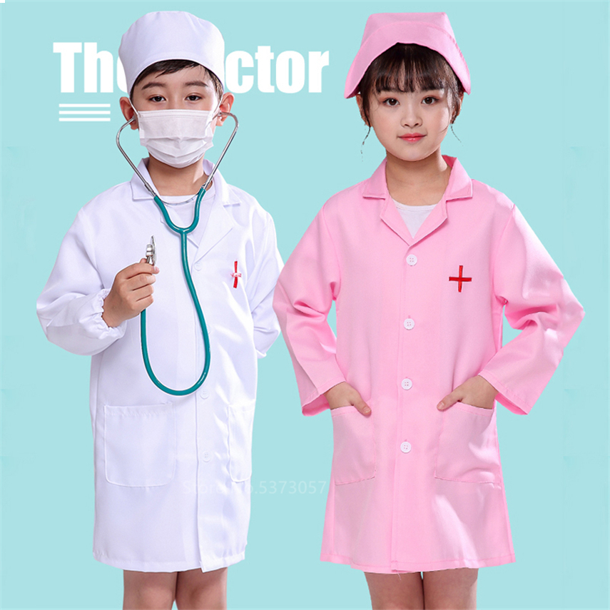 

Children Surgical Doctor Nurse Uniform Cross Coat Halloween Costume For Kids Hospital Cosplay Baby Girl Boy Toys Set Fancy Party