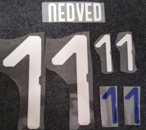 

2018 Czech Republic retro white printing soccer nameset #11 NEDVED national team player's stamping letters printed plastic football stickers
