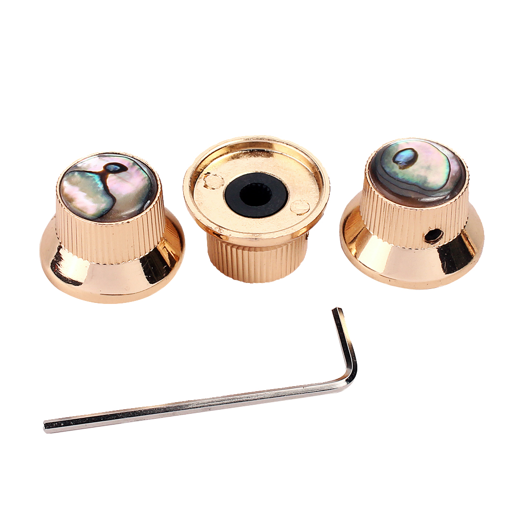 

3Pcs Golden Volume Tone Speed Control Knobs for Electric Guitar/Bass #2