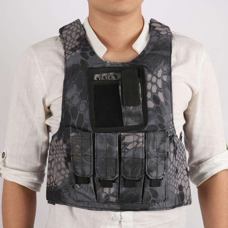 

Children's Tactical Vest Multifunctional Camouflage Combat Vest Kids Outdoor Game Equipment Multi-pocket, Brown