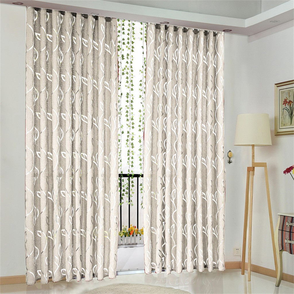 

European and American style white Window Screening Solid Door Curtains Drape Panel Sheer Tulle For Living Room Dropshipping