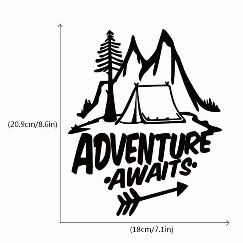 1PC Adventure Waiting Vinyl Car Stickers Pine Tree Tourism Body Pull Flower Decals-image-489508446