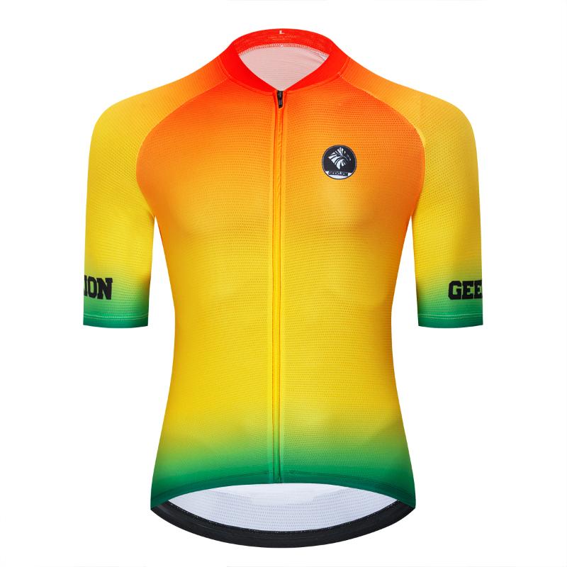 

New 2020 Bike Wear Geeklion Cycling Clothing Summer PRO FIT Ciclismo Maillot Racing Team Bicycle Shirt, Orange