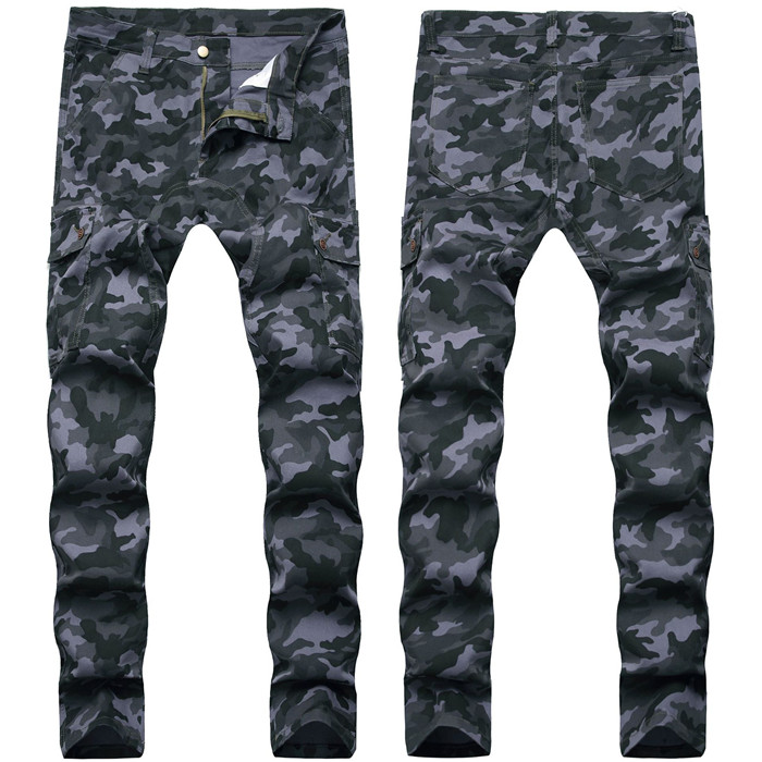

Men's Jeans Mens Overalls Camouflage Stretch Slim Fit Long Denim Blue Hip Hop Pants Pencil For Male, Customize