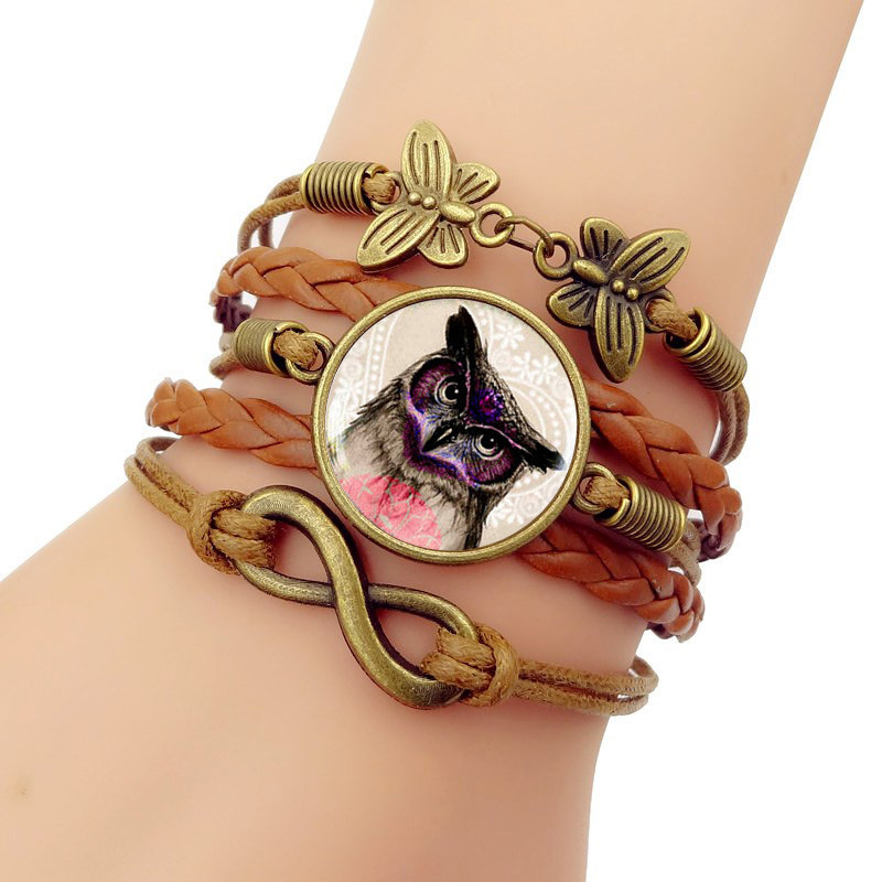 

Owl Time Bracelet Infinite Symbol Ornaments Hand Decorate