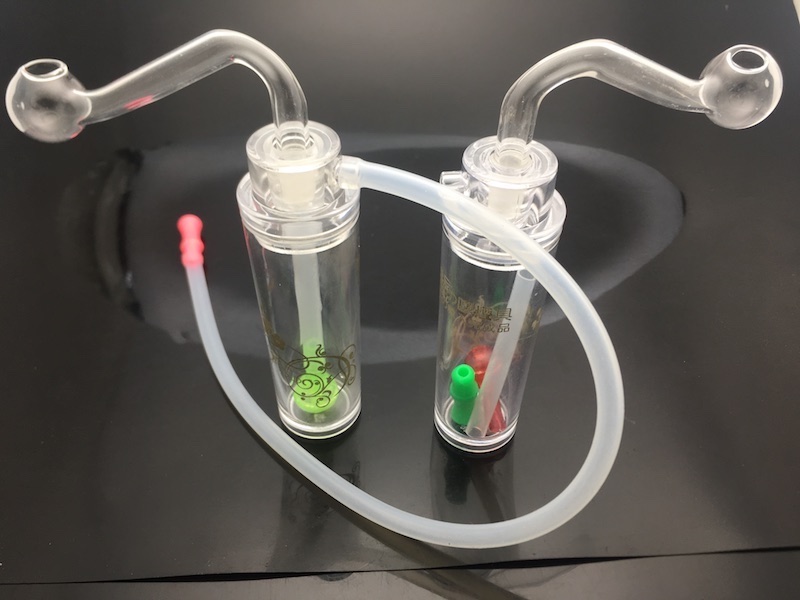 Wholesale Small Thick plastic Beaker oil burner bongs With 10mm Joint plastic Oil Rigs Dab Bong for smoking-image-445547575