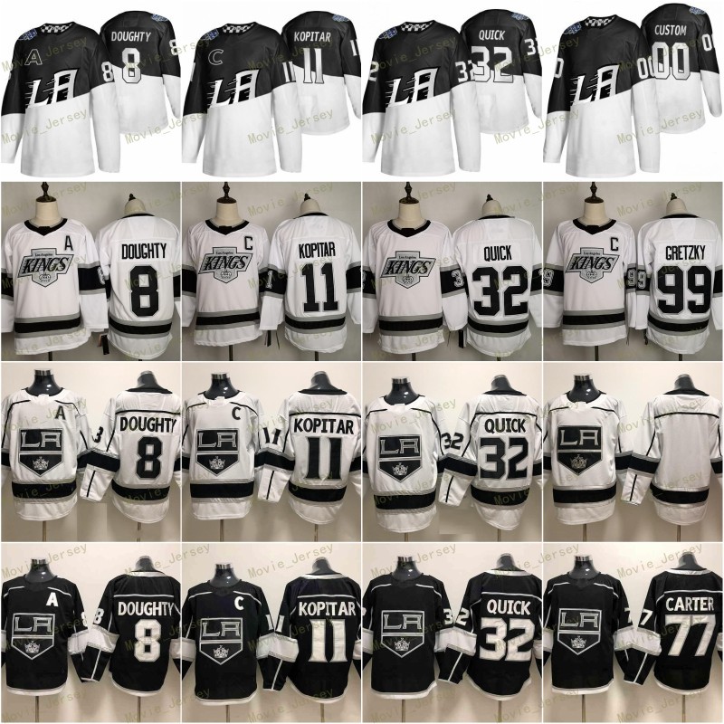 

2020 Stadium Series Los Angeles Kings Jersey 8 Drew Doughty 11 Anze Kopitar 32 Jonathan Quick Wayne Gretzky White Black Hockey Men Kid Women, As pic