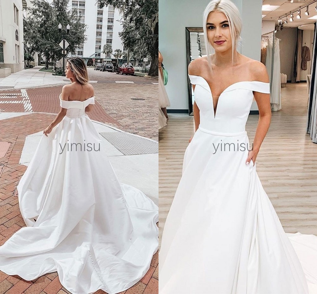 plain white wedding dress