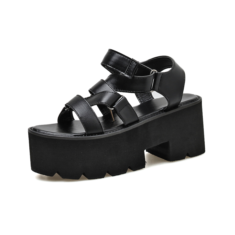 

woman dress shoes block heels sandalias gradiadora platform shoes open toe heels Female Footwear Summer Sandals YMB134-1, Black